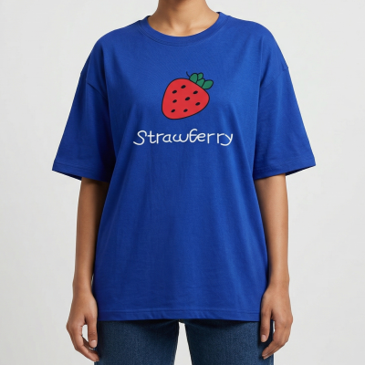 Drop shoulder T-shirt for Women (Blue)